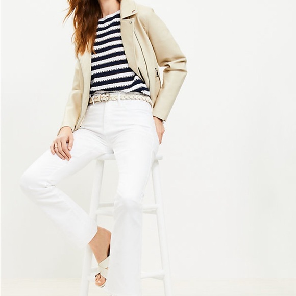 LOFT White Mid Rise Bootcut Jean. Size 29 (8) - Picture 2 of 3